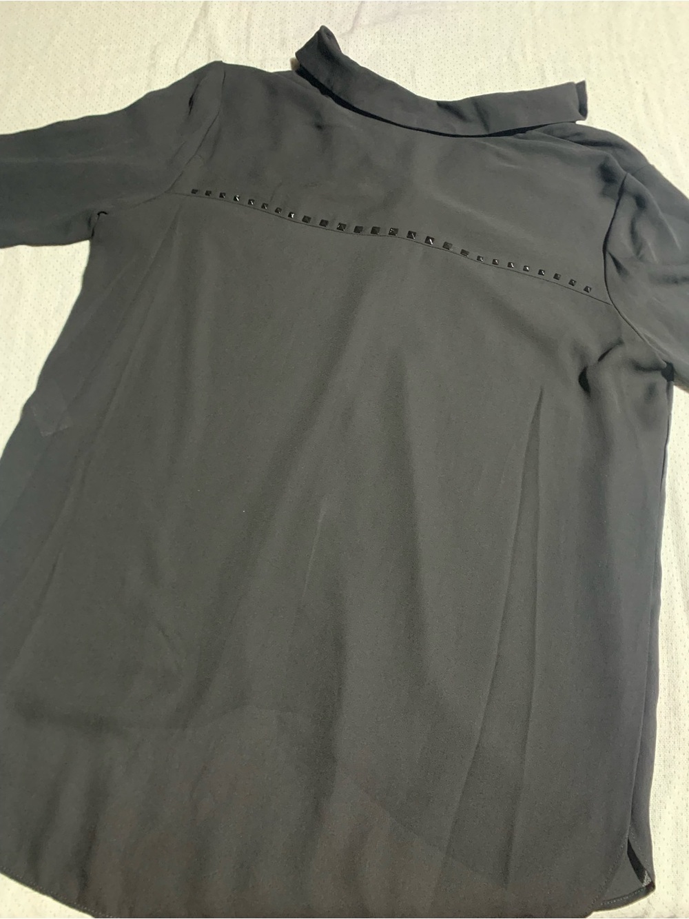 Black Stud-Trim Blouse - Picture 6 of 9